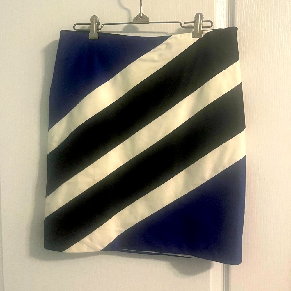 Black white royal blue skirt